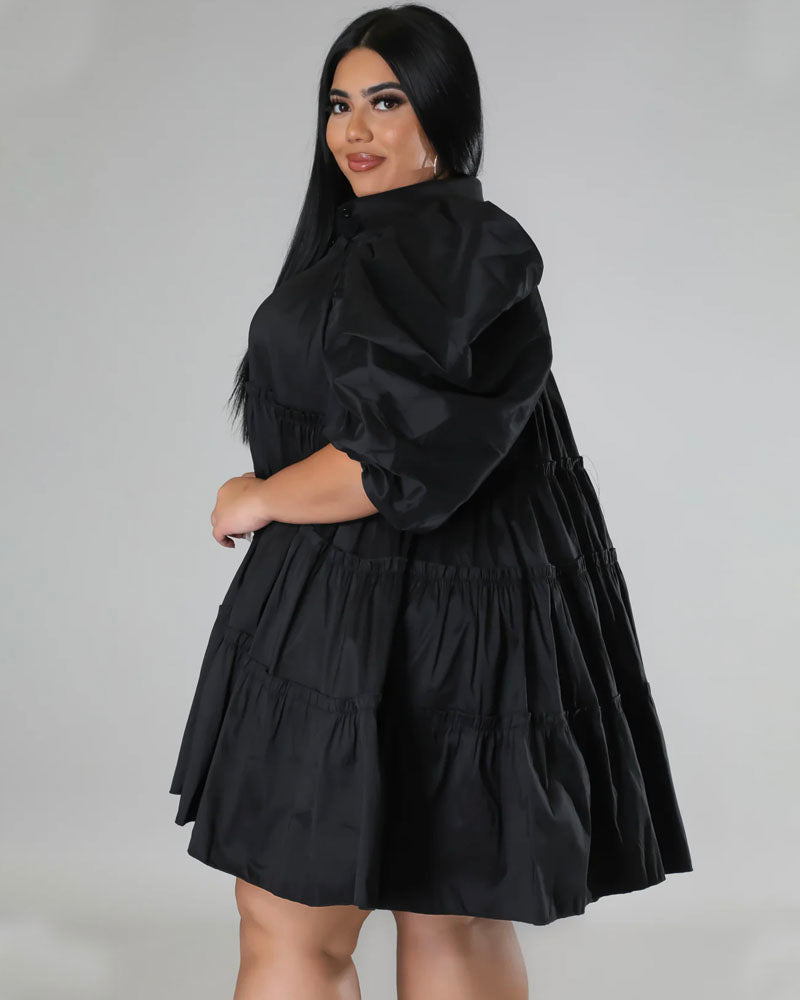 Angel Puff Sleeve Babydoll Dress