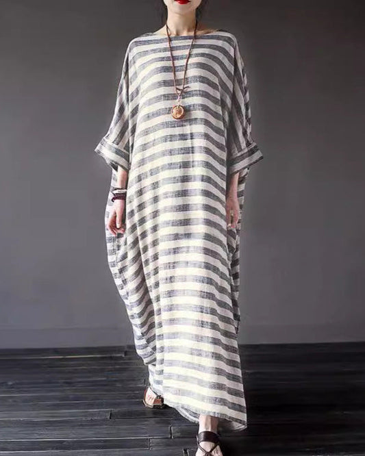 Oversized Striped Maxi Dress