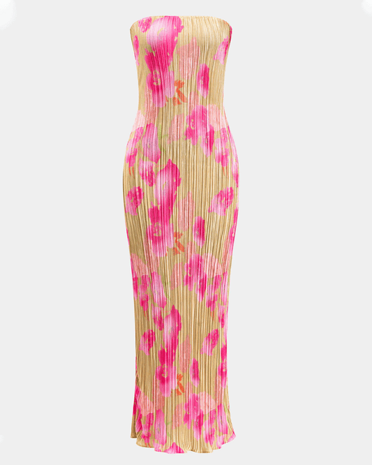 Tie Back Strapless Maxi Dress